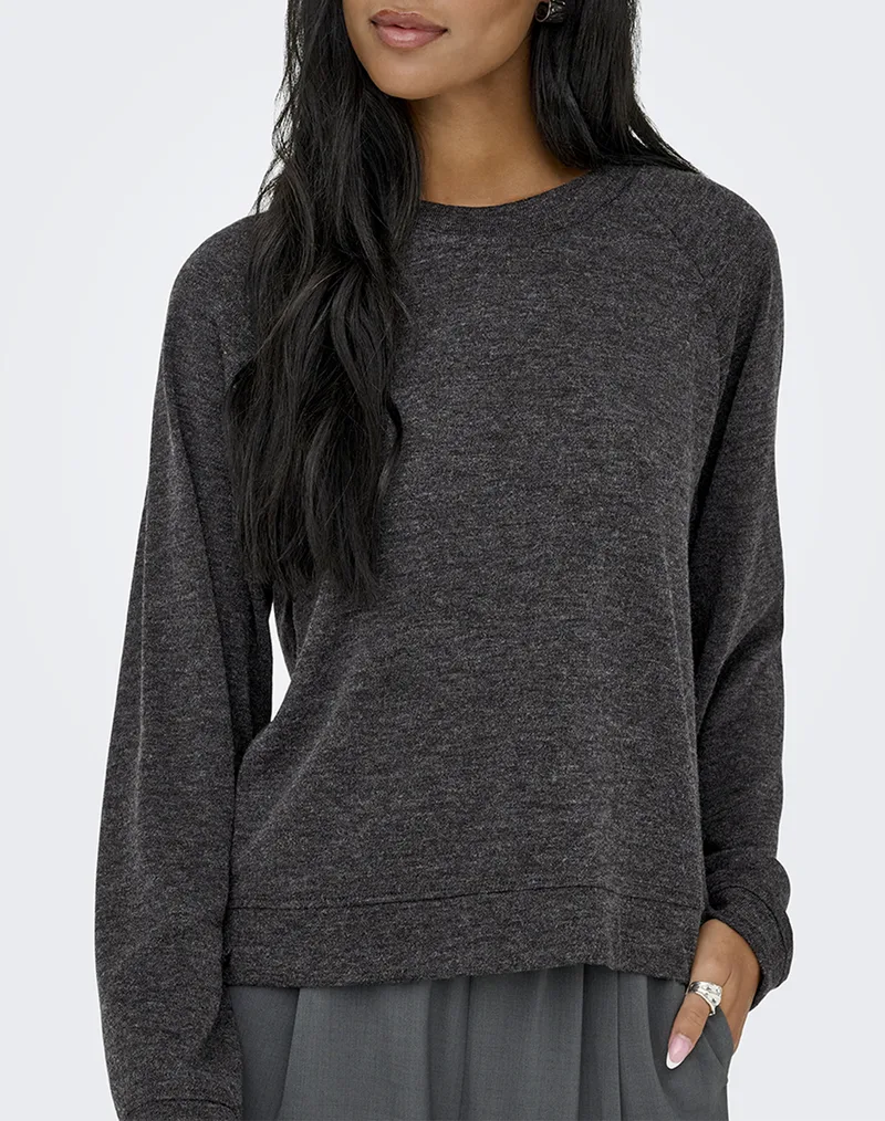 ONLY ONLKAYA LIFE L/S TOP JRS 15364781-Dark Grey Melange DarkGray