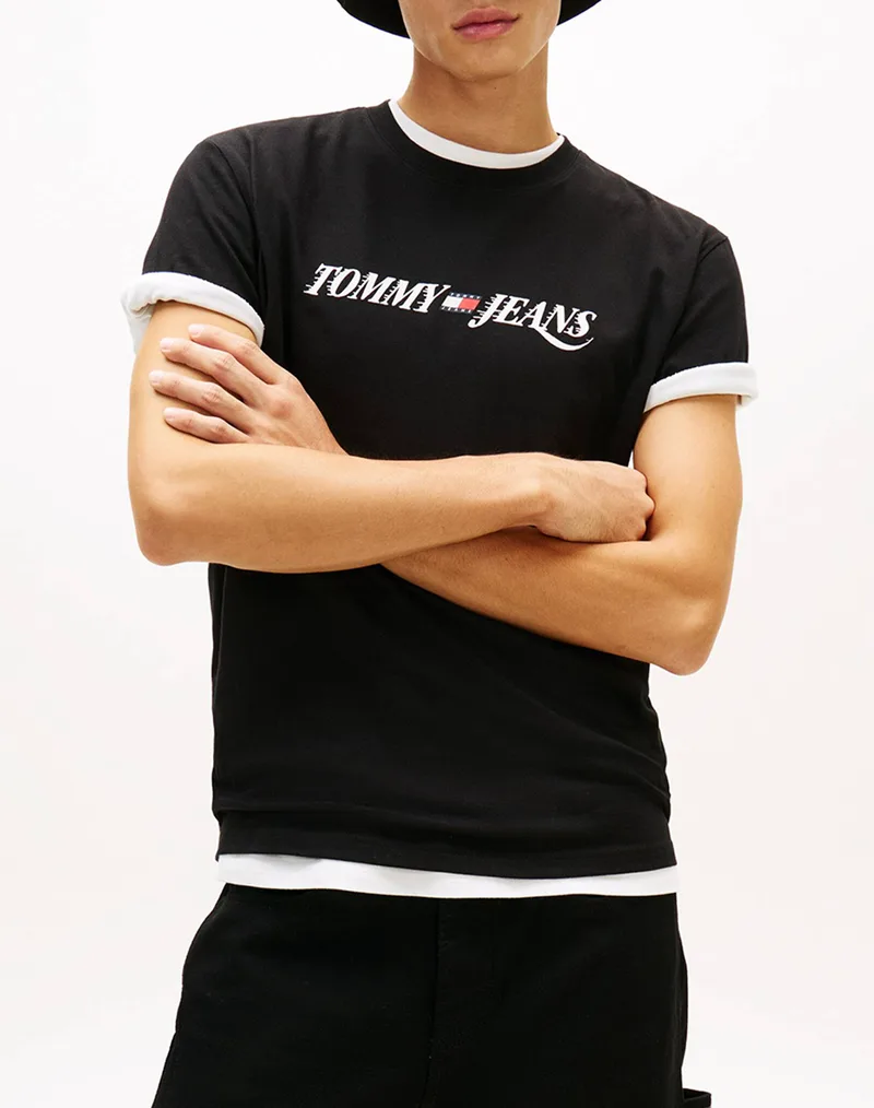 TOMMY JEANS TJM REG VINTAGE LA SS TEE DM0DM22548-BDS Black
