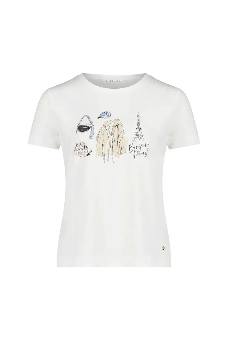 BETTY & CO γυναικείο T-shirt με graphic print - 2397/3284 Λευκό