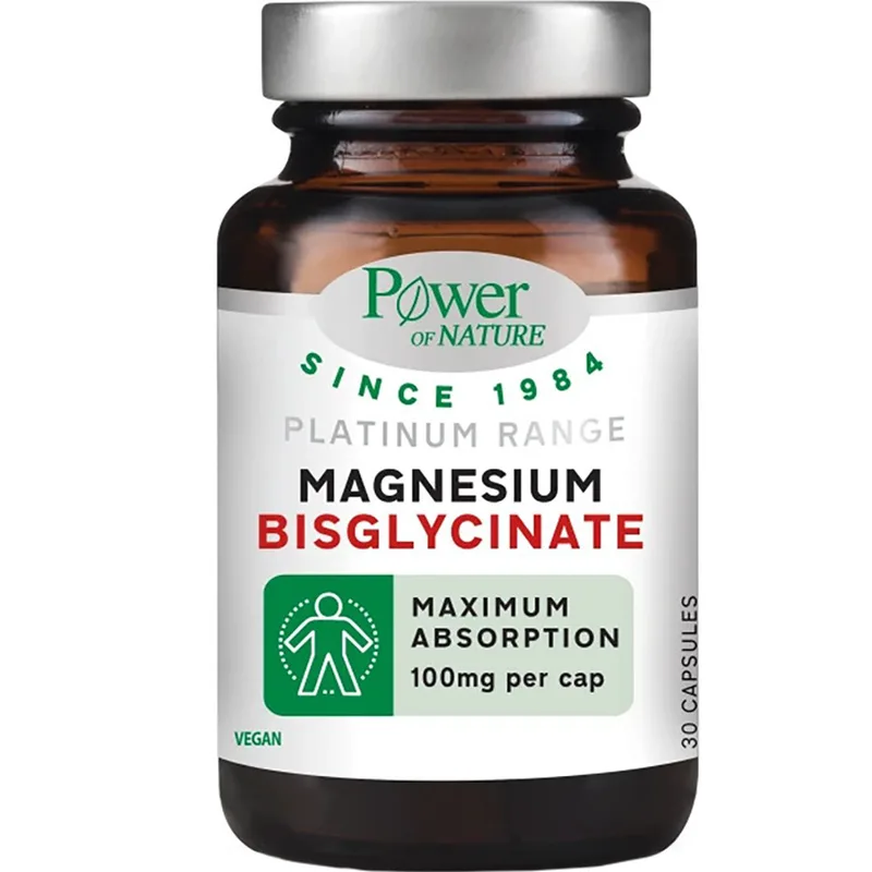 Power Health Platinum Range Magnesium Chelated Bisglycinate Συμπλήρωμα Διατροφής με Δισγλυκινικό Μαγνήσιο σε Χηλική Μορφή για Άμεση Απορρόφηση 30caps