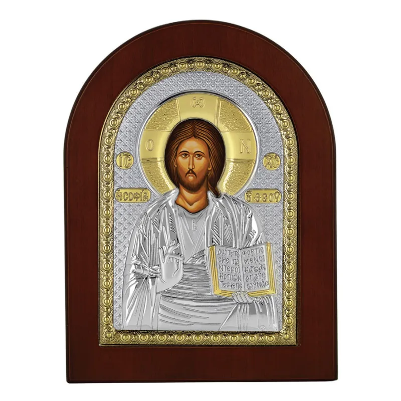 Ασημένια Εικόνα Χριστός Θεού Σοφία σε Ξύλο RMA/E1107AX