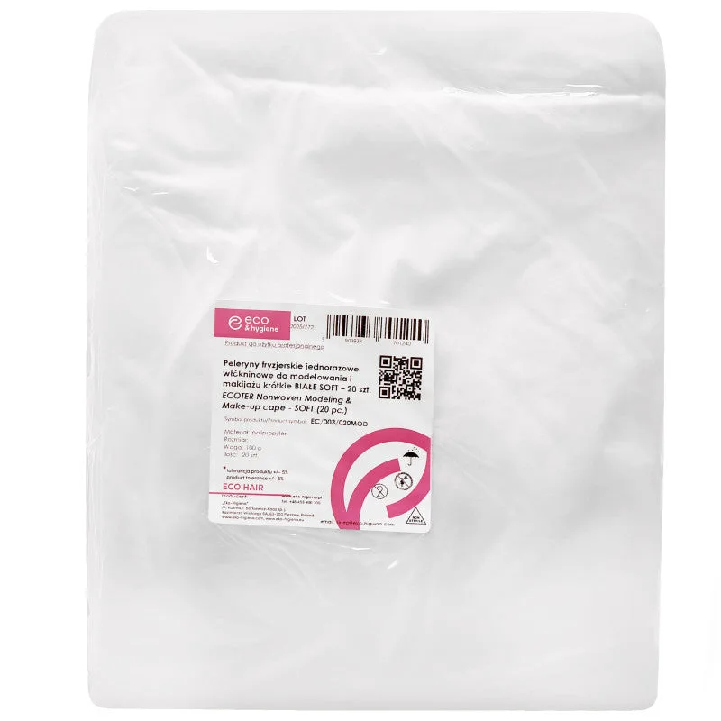 Disposable short capes in non-woven fabric for hairdressers Eko-Higiena, 20 pieces