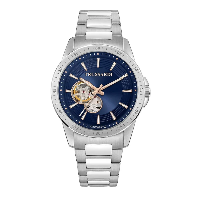 TRUSSARDI T-Hawk Automatic Silver Stainless Steel Bracelet R2423153002