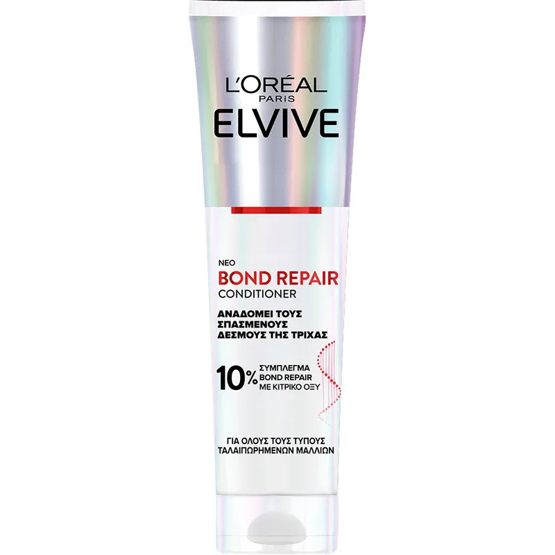 L'Oreal Paris Elvive Bond Repair Conditioner Μαλακτική Κρέμα που Αναδομεί τους Σπασμένους Δεσμούς της Τρίχας 150ml