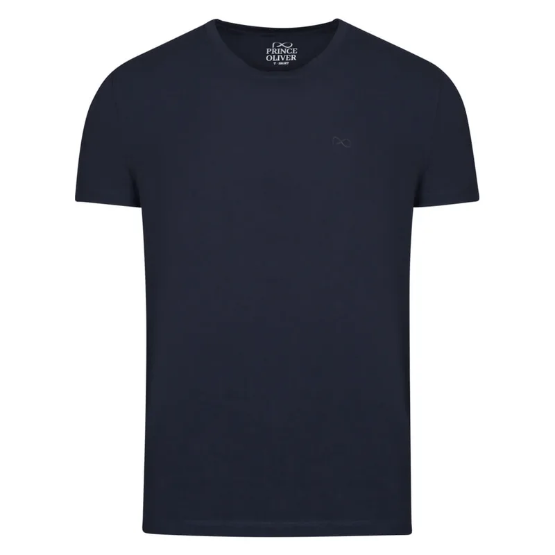 Elegant Logo Τ-Shirt Μπλε Round Neck (Modern Fit)