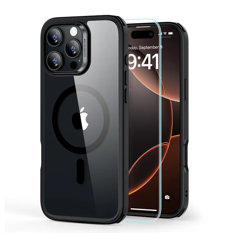Full Protection Pro Set ESR Classic HaloLock MagSafe Clear Black iPhone 16 Pro