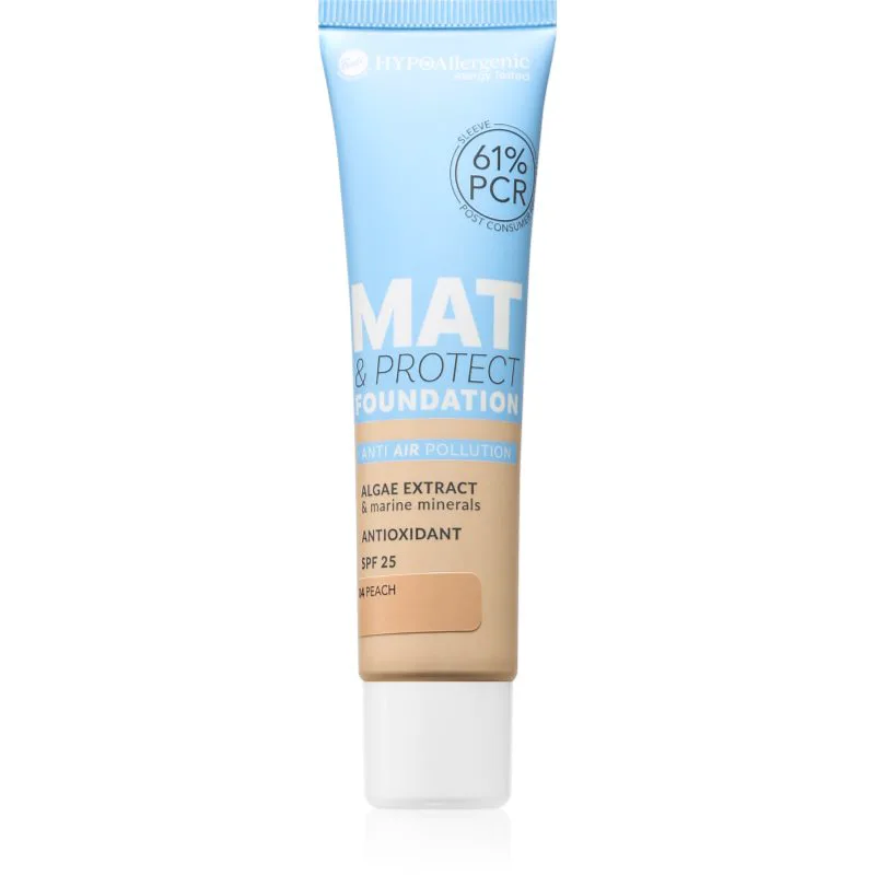 Bell Hypoallergenic Mat & Protect μακράς διαρκείας ματ μεικ απ SPF 25 απόχρωση 04 Peach 30 γρ