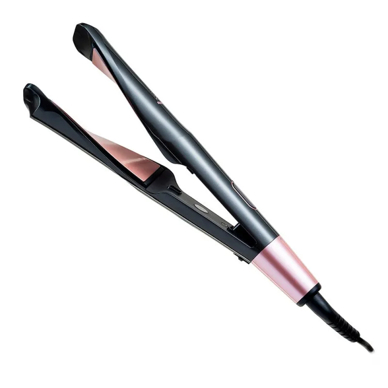 Ισιωτικό μαλλιών Remington S6606 Curl and Straight Confidence, 150-230C, κεραμικό / τουρμαλίνη, καμπύλες πλάκες, μαύρο / ροζ