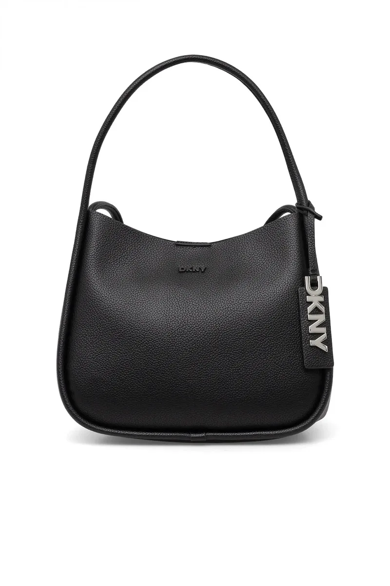 DKNY ΤΣΑΝΤΑ ΩΜΟΥ CAPRI HOBOS LOGO ΜΑΥΡΟ
