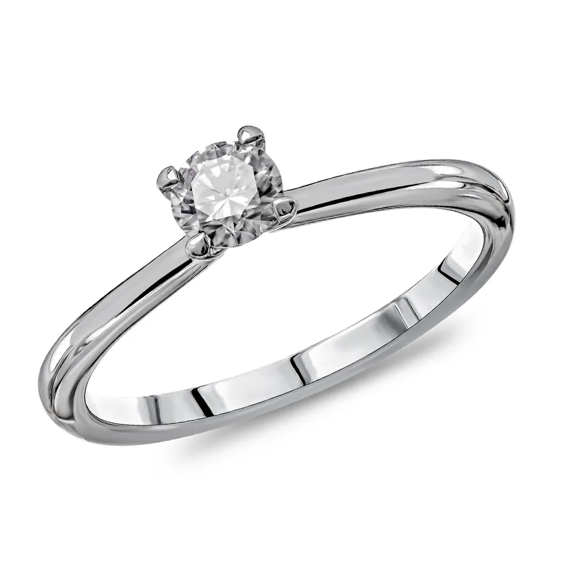 Diamond Group Moνόπετρο Δαχτυλίδι με Διαμάντι Brilliant από Λευκό Χρυσό 18 Καρατίων DDX719