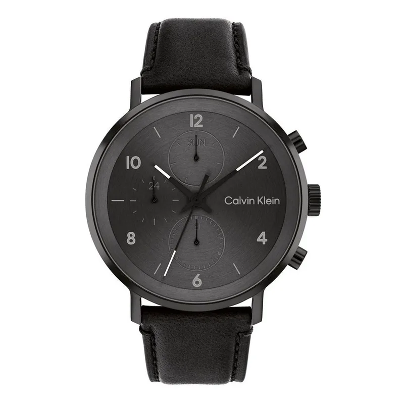 CALVIN KLEIN Modern Multifunction Black Leather Strap 25200111