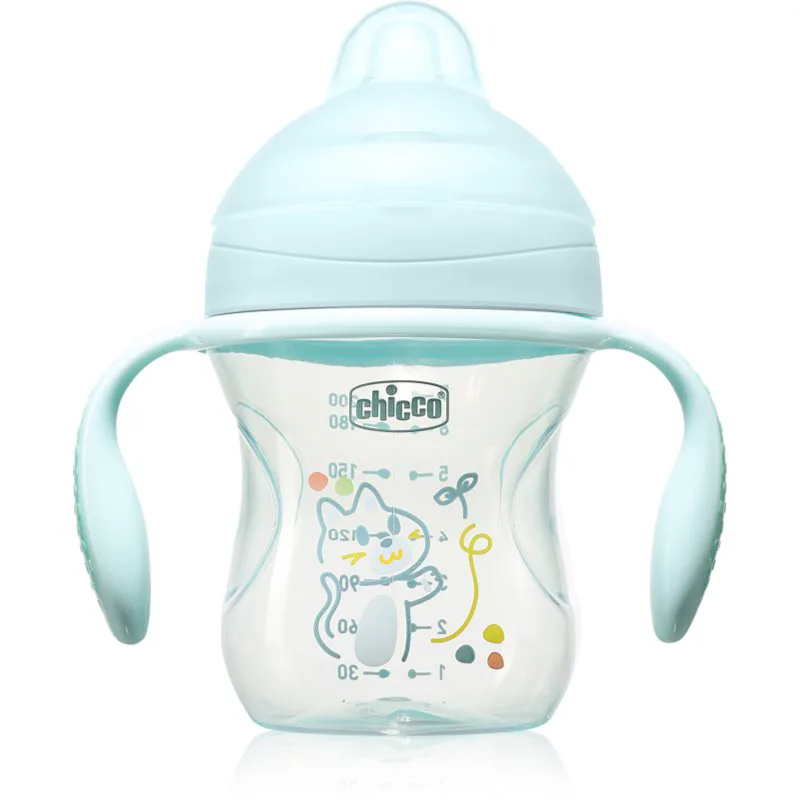 Chicco Transition Cup 4m+ εκπαιδευτικό κύπελλο με λαβές Teal 200 ml