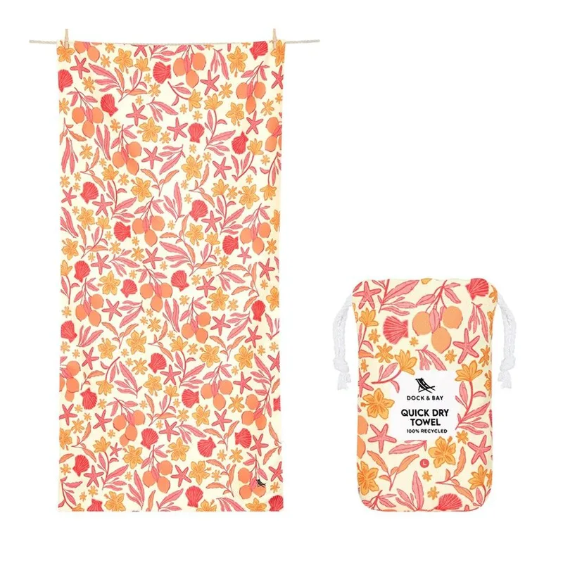 Dock & Bay Quick Dry Beach Towel - Tangerine Tide XL (200cm x 90cm)