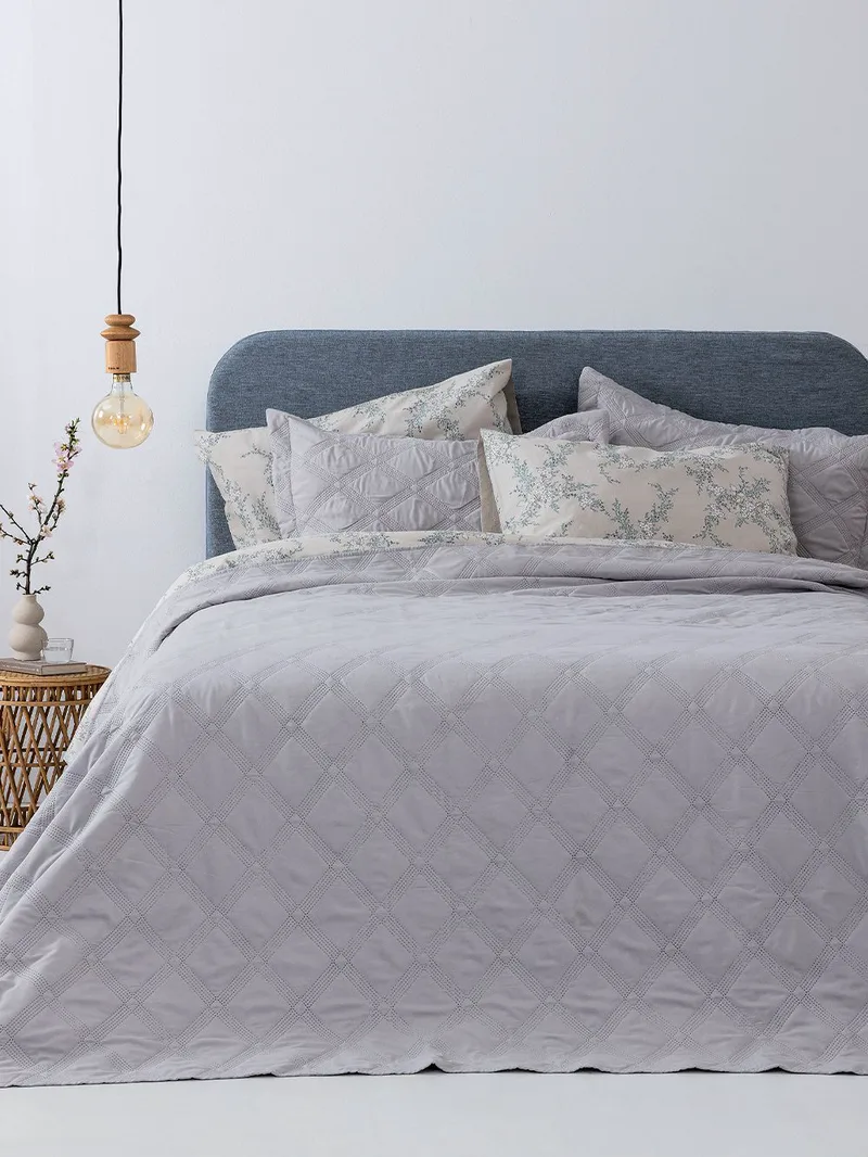 ΣΕΤ ΚΟΥΒΕΡΛΙ ΥΠΕΡΔΙΠΛΟ PALAMAIKI HOME IFIGENEIA SILVER 3ΤΜΧ (220X240CM)