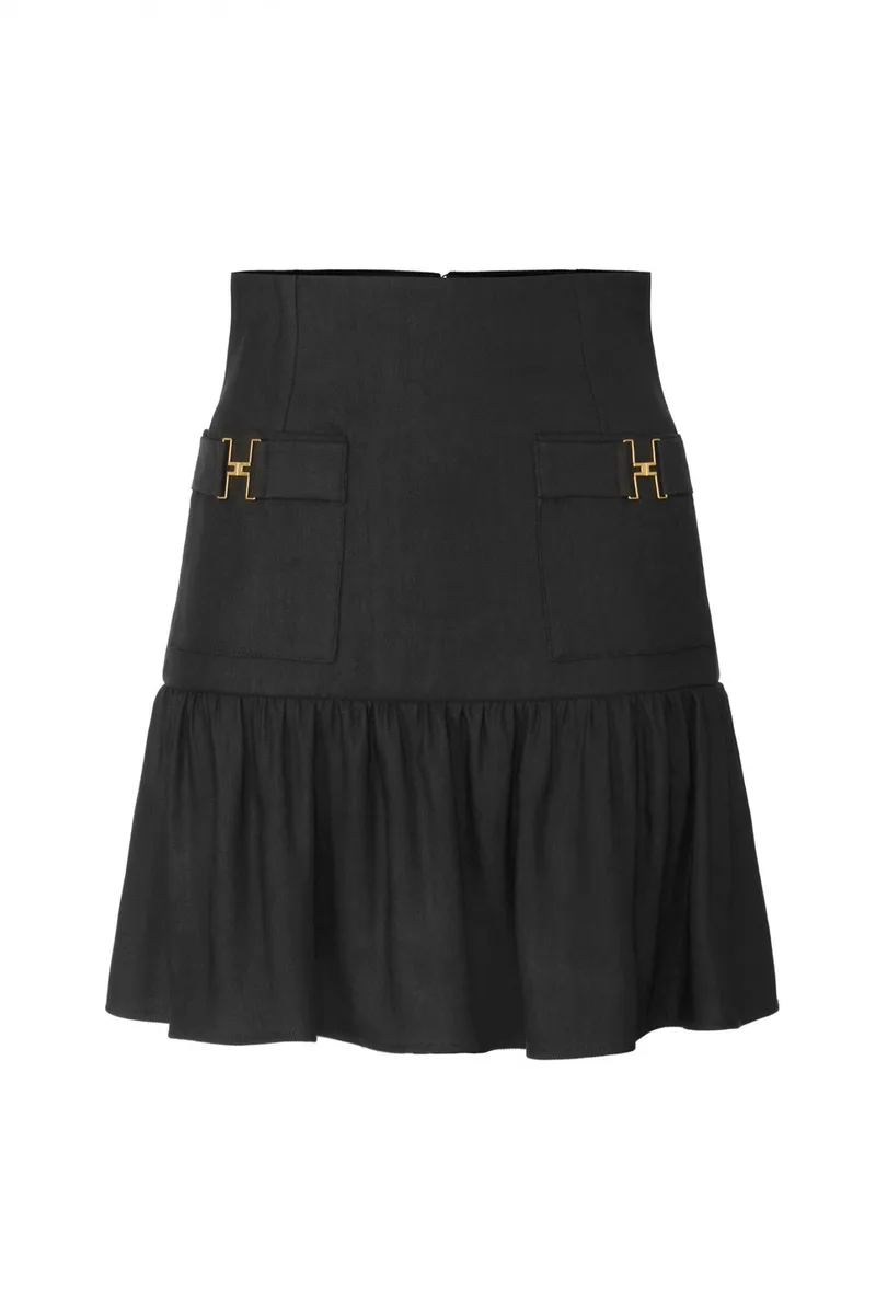 ELISABETTA FRANCHI ΦΟΥΣΤΑ MINI ΤΣΕΠΕΣ ΒΟΛΑΝ ΜΑΥΡΟ
