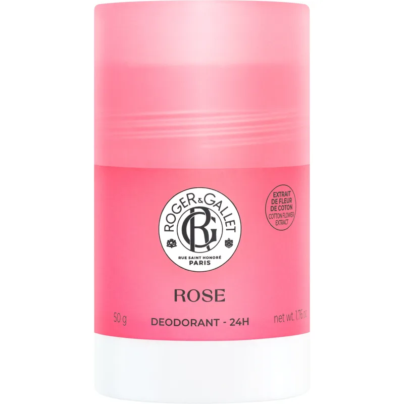 Roger & Gallet Rose Deodorant Stick Αποσμητικό Στικ με Άρωμα Ροδοπέταλων Τριαντάφυλλων Δαμασκού & Εκχύλισμα Λουλουδιών Βαμβακιού 50g