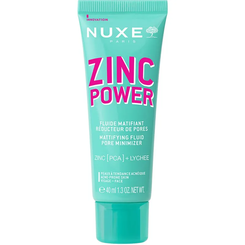 Nuxe Zinc Power Mattifying Fluid Pore Minimizer Κρέμα Προσώπου για Μείωση των Πόρων & Ματ Αποτέλεσμα, με Ψευδάργυρο [PCA] & Εκχύλισμα Λίτσι για Βελτιώνει της Υφή του Δέρματος & Μείωση του Σμήγματος & των Ατελειών 40ml