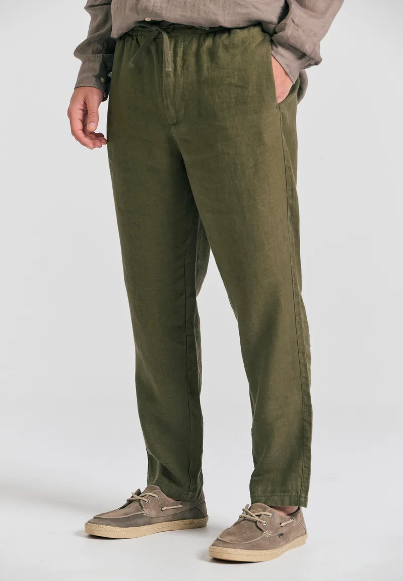 Ανδρικό comfort fit linen blend chino παντελόνι