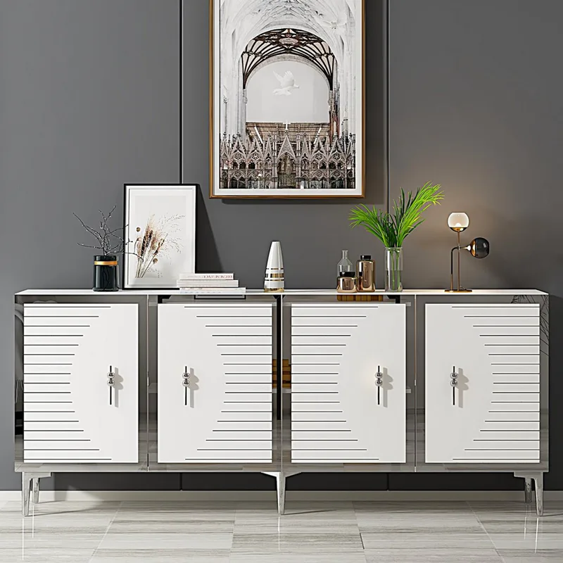 Κονσόλα Tuna 180 - White, Silver 555Chm1331 (180x75x32 cm)