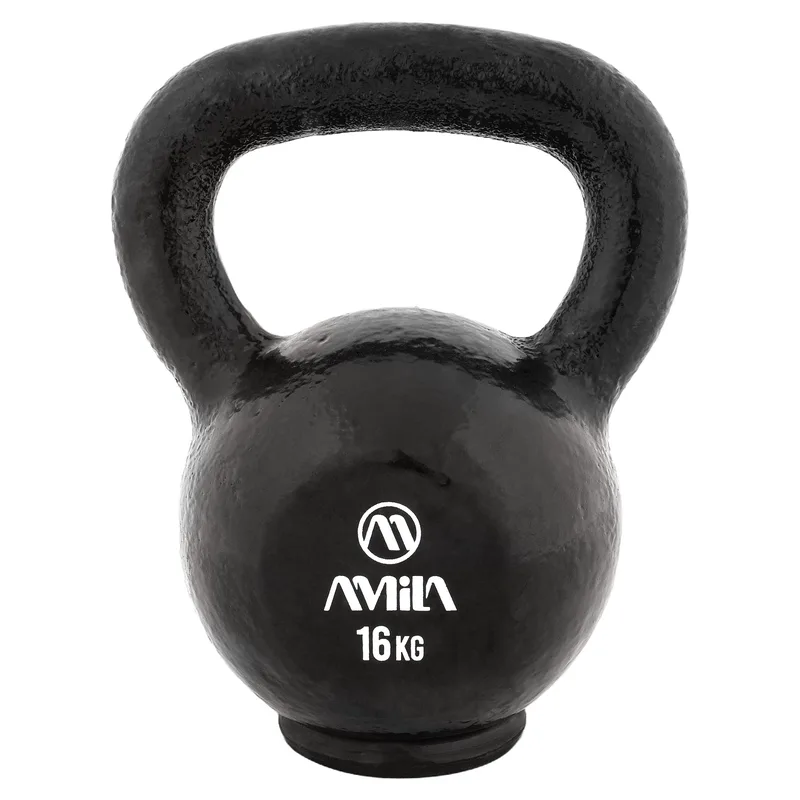 Kettlebell Cast Iron Rubber Base 16kg Μαύρο