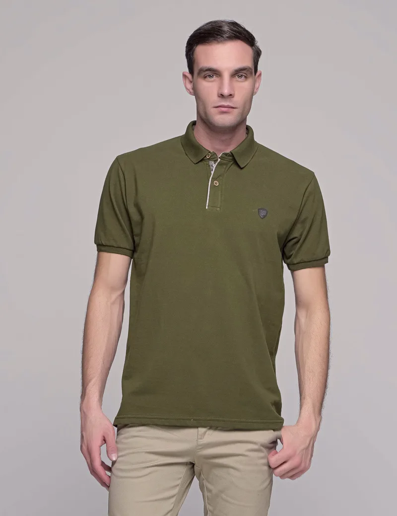 Everbest ανδρική χακί Polo μπλούζα Plus Size 2328390