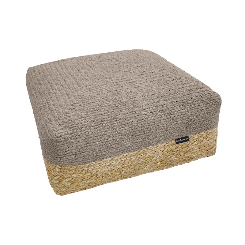 Πουφ (50x50x25) Guy Laroche Boho Maya Taupe