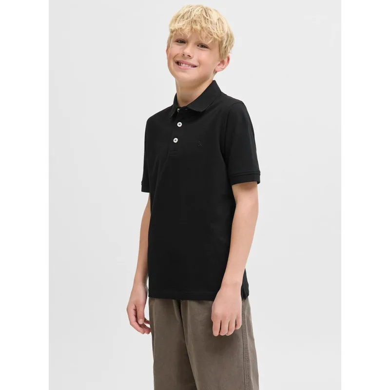 Μπλούζα πικέ πόλο αγόρι Jack & Jones-12268042-Black
