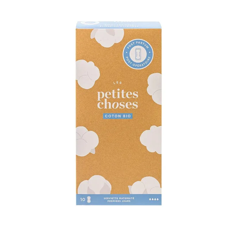 Les Petites Choses Sanitary Napkins for Maternity Post Partum - Organic Cotton x10