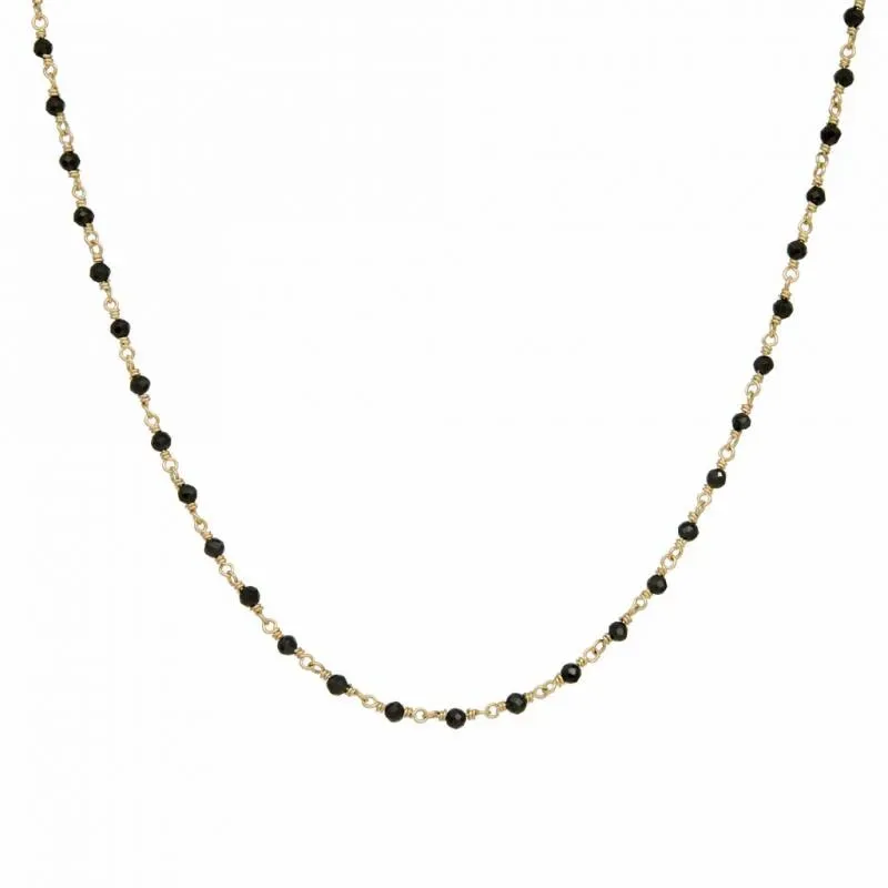 Χρυσό κολιέ ροζάριο Κ9 Black spinel 049022 049022 Χρυσός 9 Καράτια