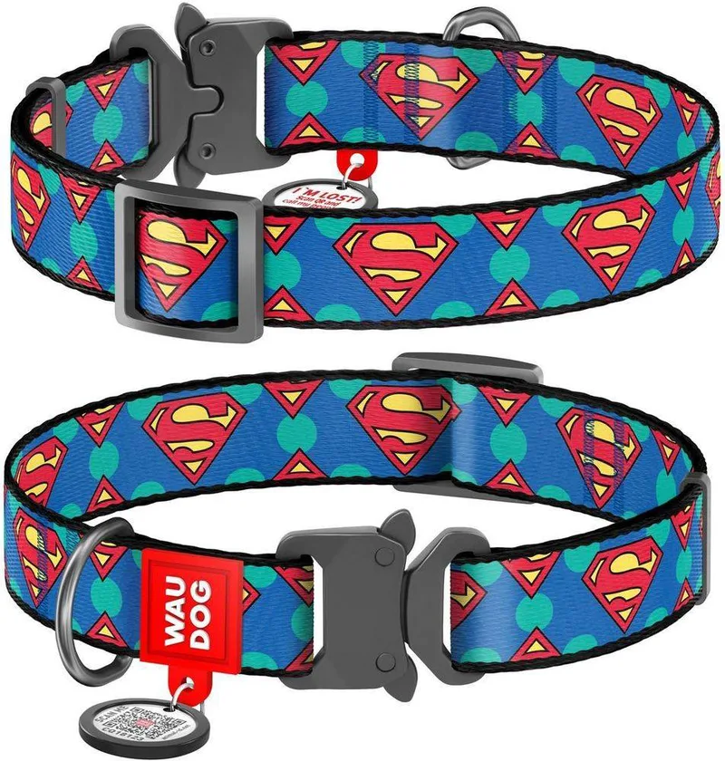 ΠΕΡΙΛΑΙΜΙΟ WAUDOG SUPERMAN LOGO METAL FASTEX (20MM / 24-40CM)