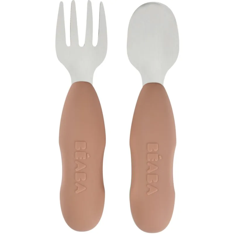 Beaba Stainless Steel Pre-Cutlery μαχαιροπίρουνο Praline 10m+ 2 τμχ