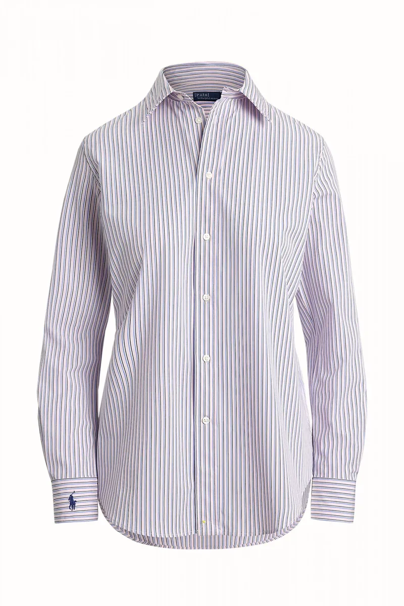 RALPH LAUREN ΠΟΥΚΑΜΙΣΟ STRETCH SLIM FIT ΡΙΓΕ ΜΩΒ