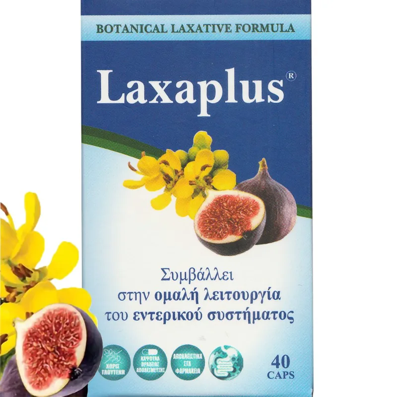 Health-Plus Laxaplus Συμπλήρωμα Διατροφής Προβιοτικών & Εκχυλίσματος Βοτάνων για την Αντιμετώπιση της Δυσκοιλιότητας & Ομαλή Λειτουργία του Εντερικού Συστήματος 40caps
