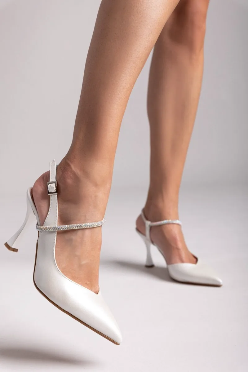 TFP Slingback Pumps - 610 - Pearl White