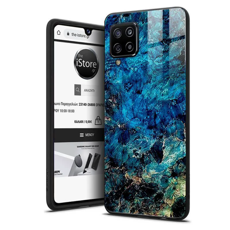 Glossy Marble Emerald Case Samsung Galaxy A22 4G