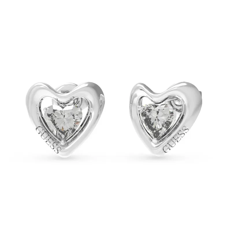 Γυναικεία σκουλαρίκια καρδιές Guess Beloved Stainless Steel JUBE05024JWRHT/U JUBE05024JWRHT/U Ατσάλι