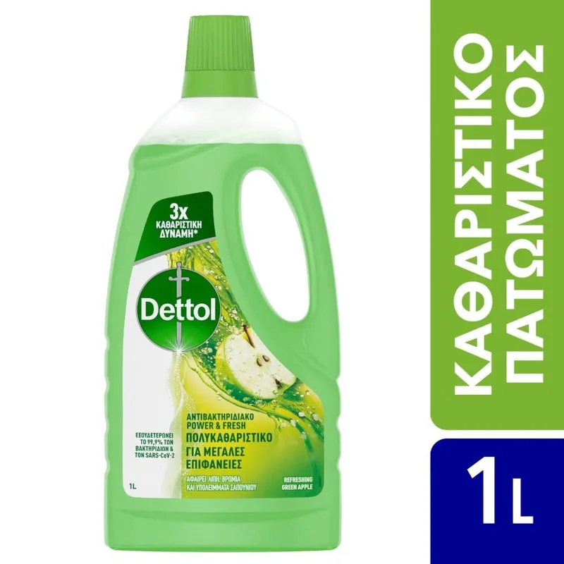 Dettol Καθαριστικό Πατώματος Αντιβακτηριδιακό Πράσινο Μήλο 1lt
