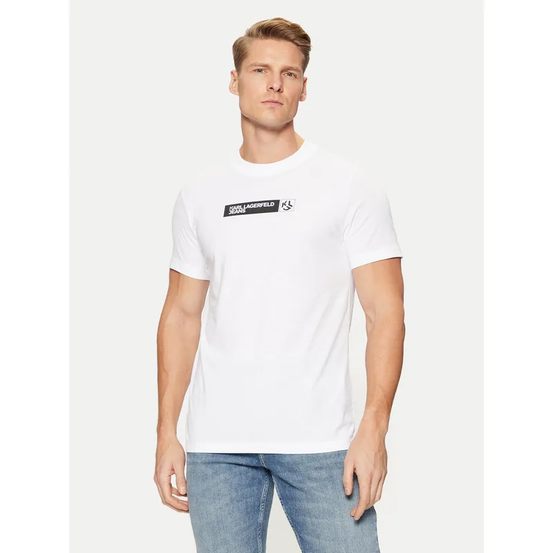 Karl Lagerfeld Jeans T-Shirt A1M17112 Λευκό Slim Fit
