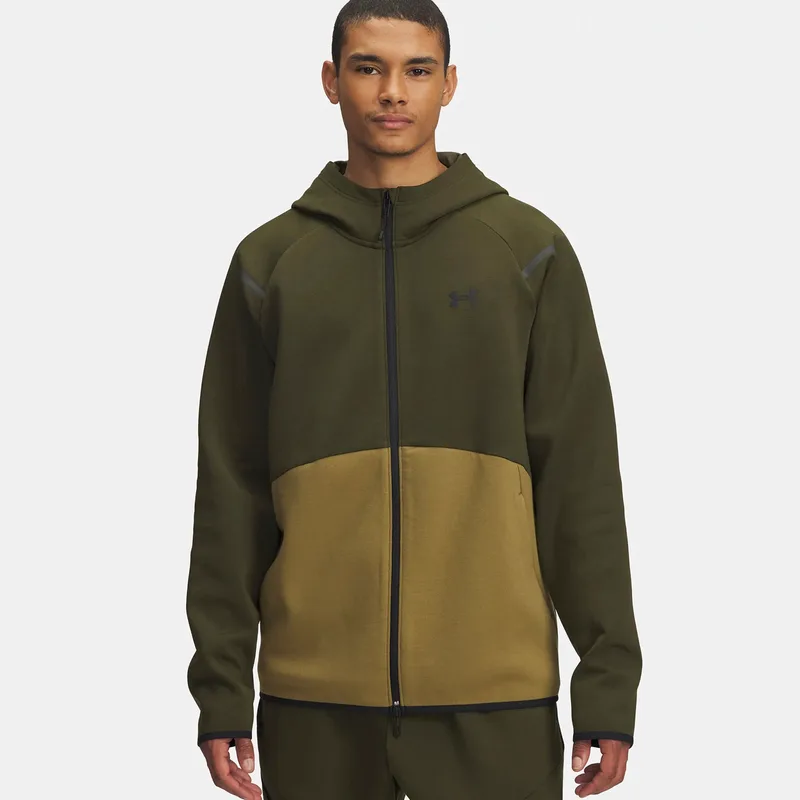 UNDER ARMOUR UNSTOPPABLE FLEECE FULL-ZIP HOODIE ΧΑΚΙ