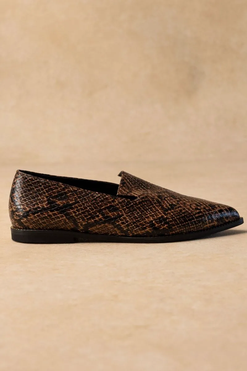TFP Comfort Loafers - V204 - Brown Snake Print