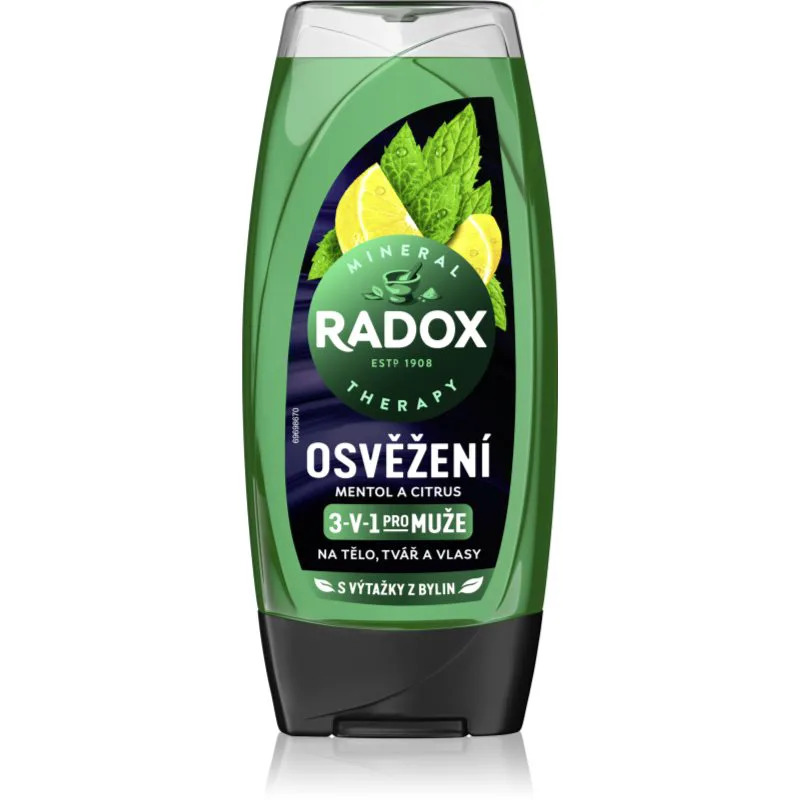 Radox Men Feel Strong τζελ για ντους για πρόσωπο, σώμα και μαλλιά 225 ml