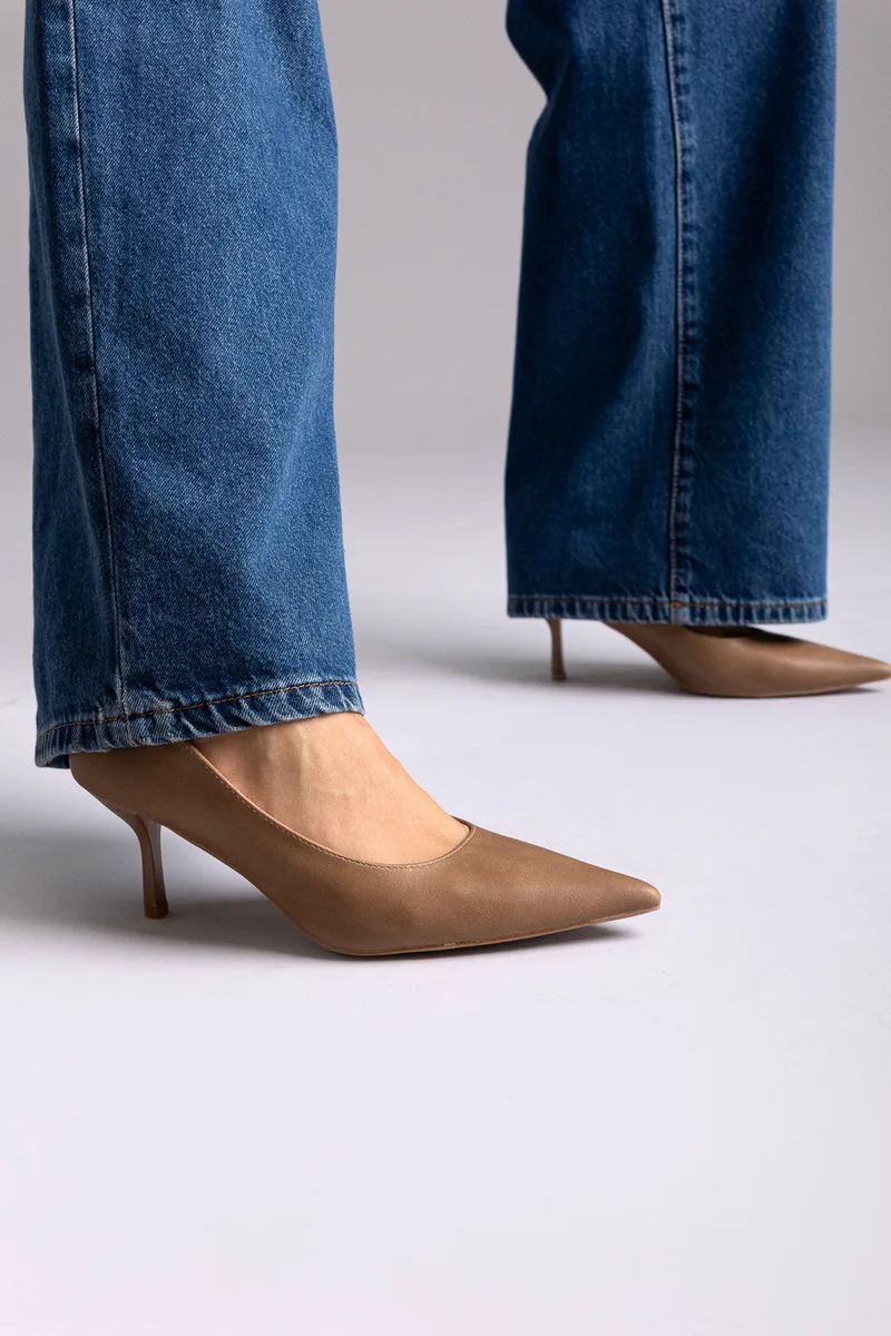 Stephan Pointed Toe Pumps Stiletto Heel - 22-373 - Taupe Matte