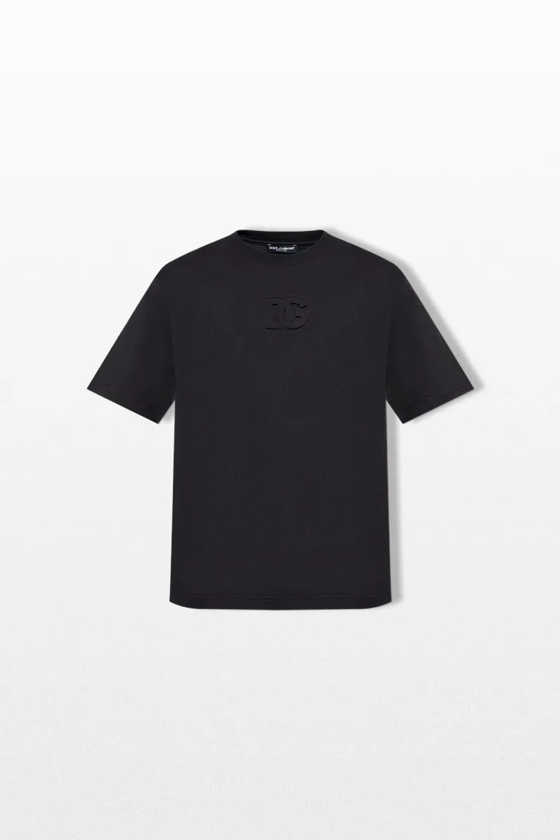 DOLCE&GABBANA Ανδρικό Μαύρο Cotton T-Shirt with Logo