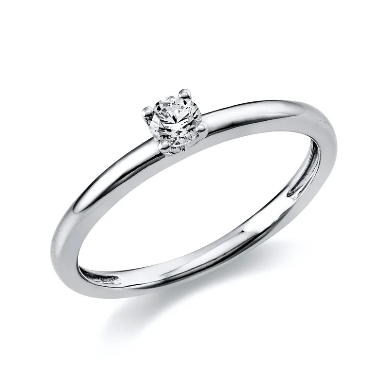 Diamond Group Μονόπετρο Δαχτυλίδι με Διαμάντι Brilliant από Λευκό Χρυσό 18 Καρατίων DDX542