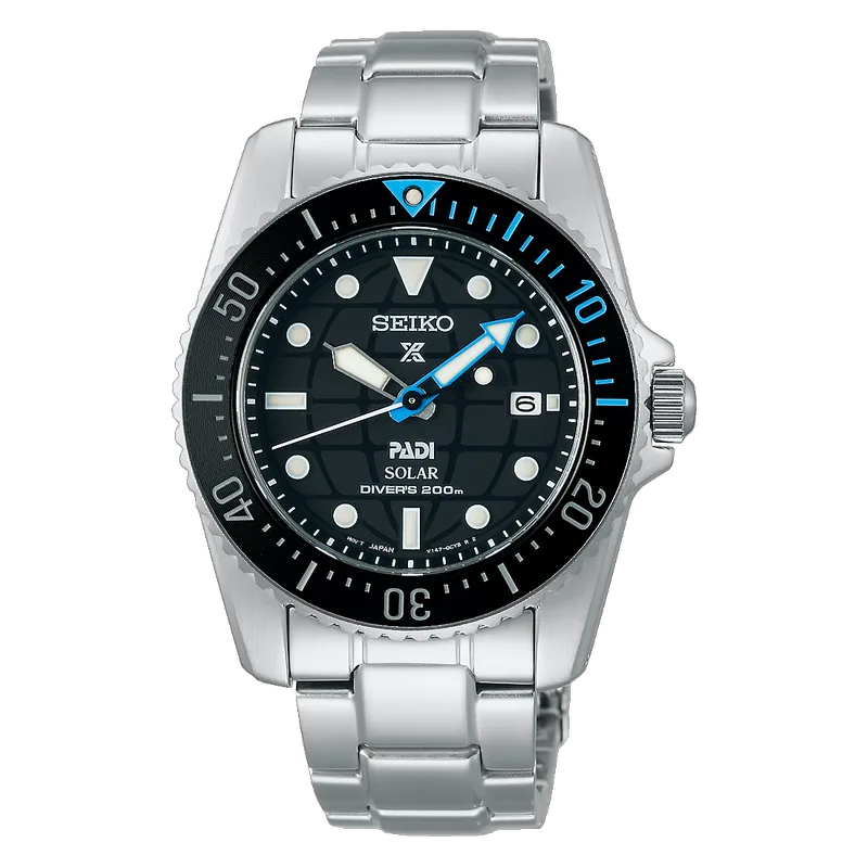 SEIKO Prospex Special Edition PADI Compact Solar - SNE575P1 Silver case with Stainless Steel Bracelet