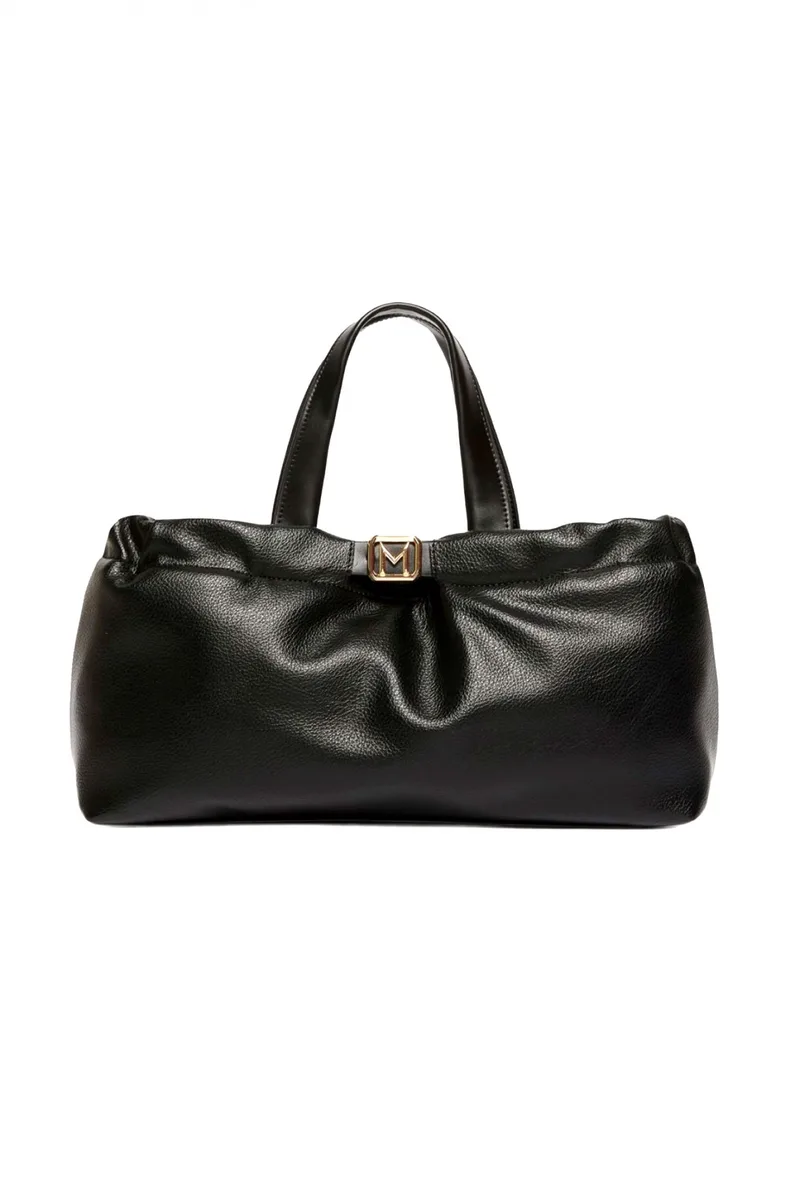 MARELLA ACCESORI ΤΣΑΝΤΑ ΧΕΙΡΟΣ/CROSSBODY PADOVA LOGO ΜΕΤΑΛΛΙΚΟ ΜΑΥΡΟ