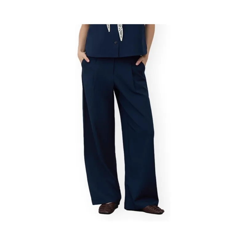 Φαρδιά παντελόνια Vila Ροζ Trousers - Navy Blazer