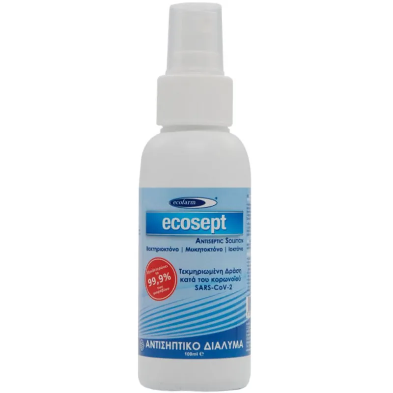 Ecofarm Antiseptic Solution Spray Αντισηπτικό Σπρέι Χεριών για Εξουδετέρωση των Μικροβίων 90ml