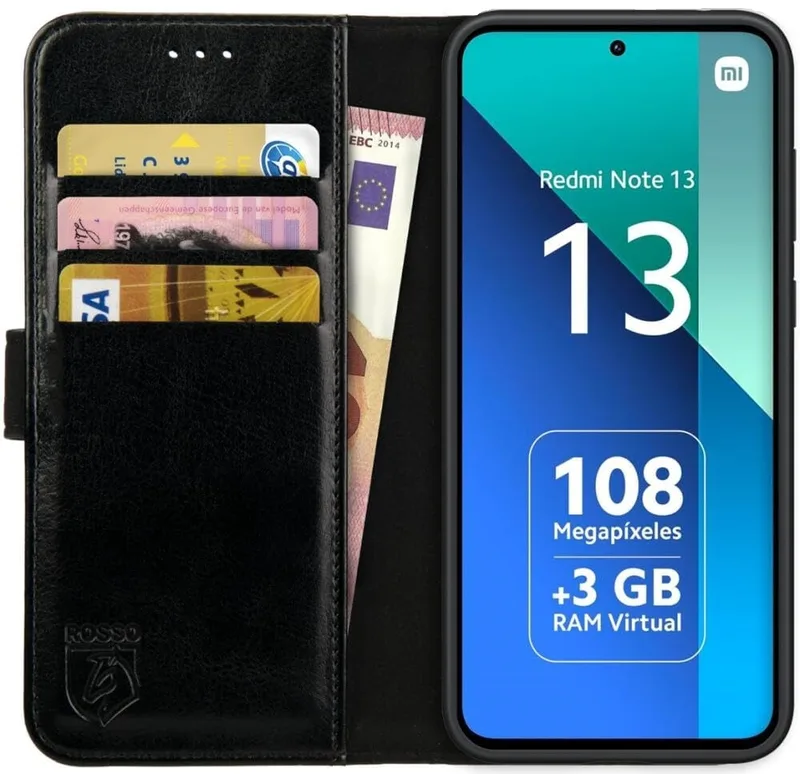 PU Θήκη Πορτοφόλι - Xiaomi Redmi Note 13 5G - Κόκκινο Element - Black (8719246433962)