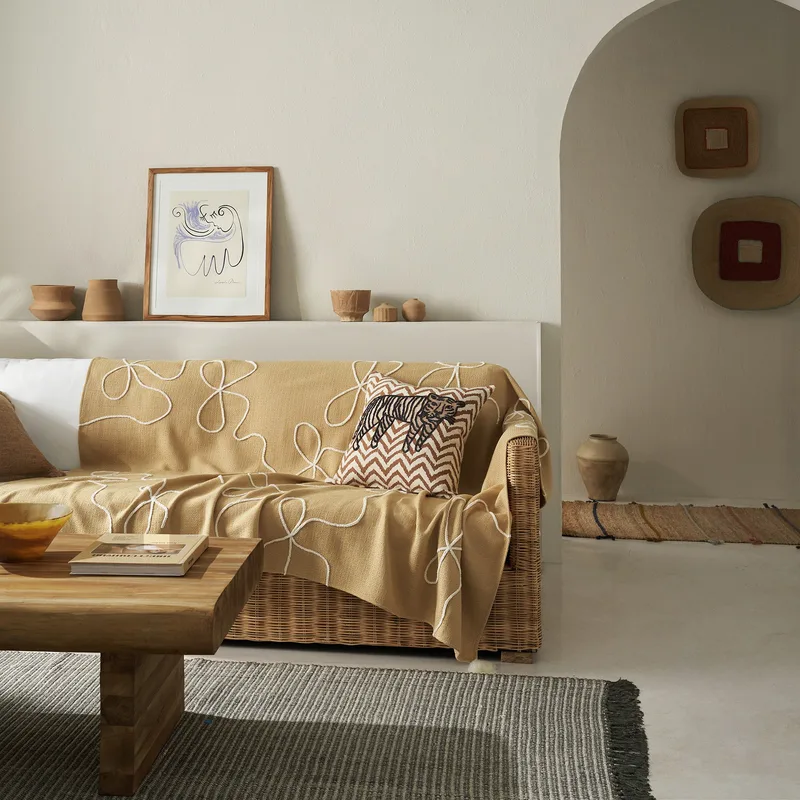 Ριχτάρι Πολυθρόνας Gofis Home Elowen Warm Μπεζ 20-07-505/06 140x180